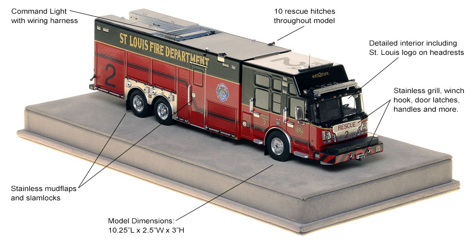 Features and Specs of St. Louis Rescue 2 scale model