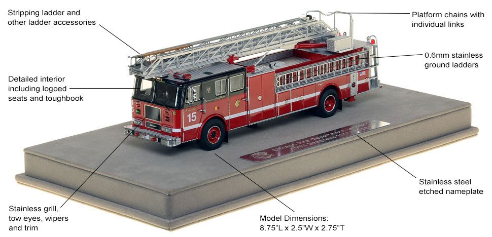 Specs and features of Chicago's Truck 15 scale model